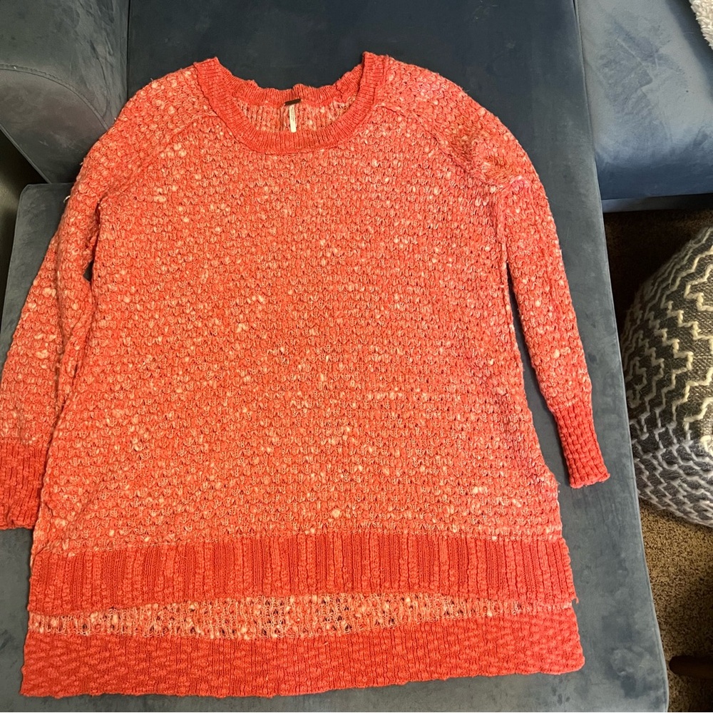 Free People Coral Knit Sweater